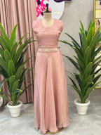 PREMIUM HANDWORK JACKET SET WITH DRAPE SKIRT