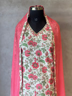 FLORAL THREE PIECE COTTON SUIT SET