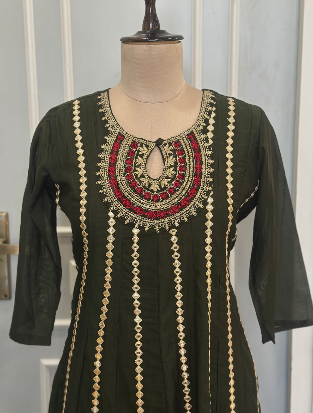 ✨ Royal Mirror Flair Anarkali Set ✨