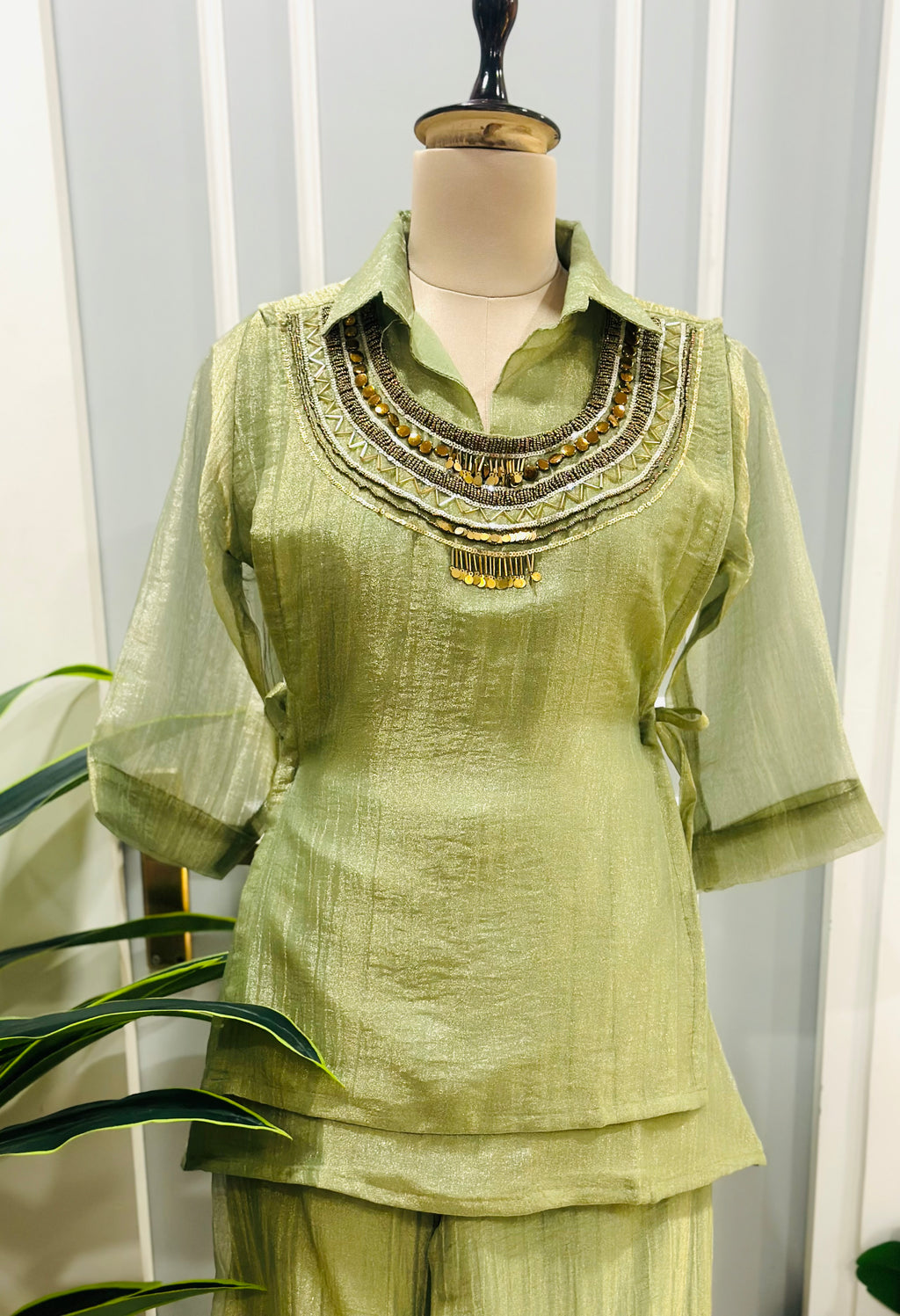 Handcrafted Neck Detail Co-Ord Set