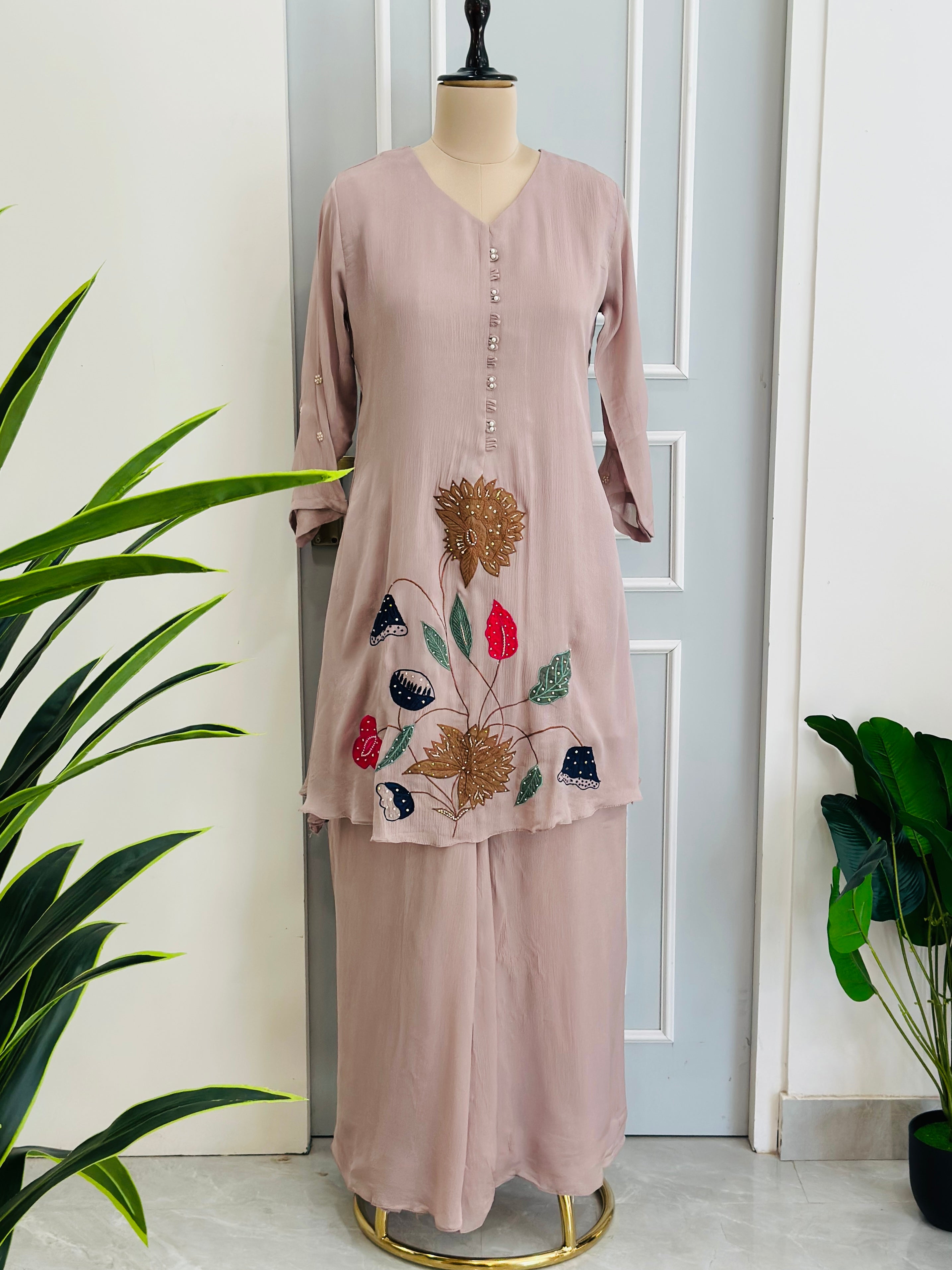 Pure Chinon Embroidered Co-ord Set