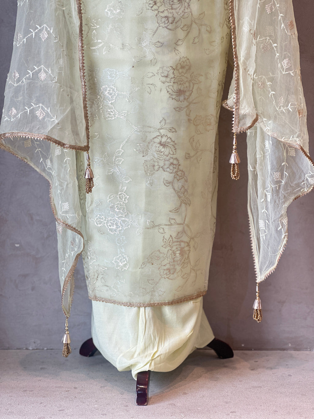 PURE ORGANZA HANDWORK SUIT SET