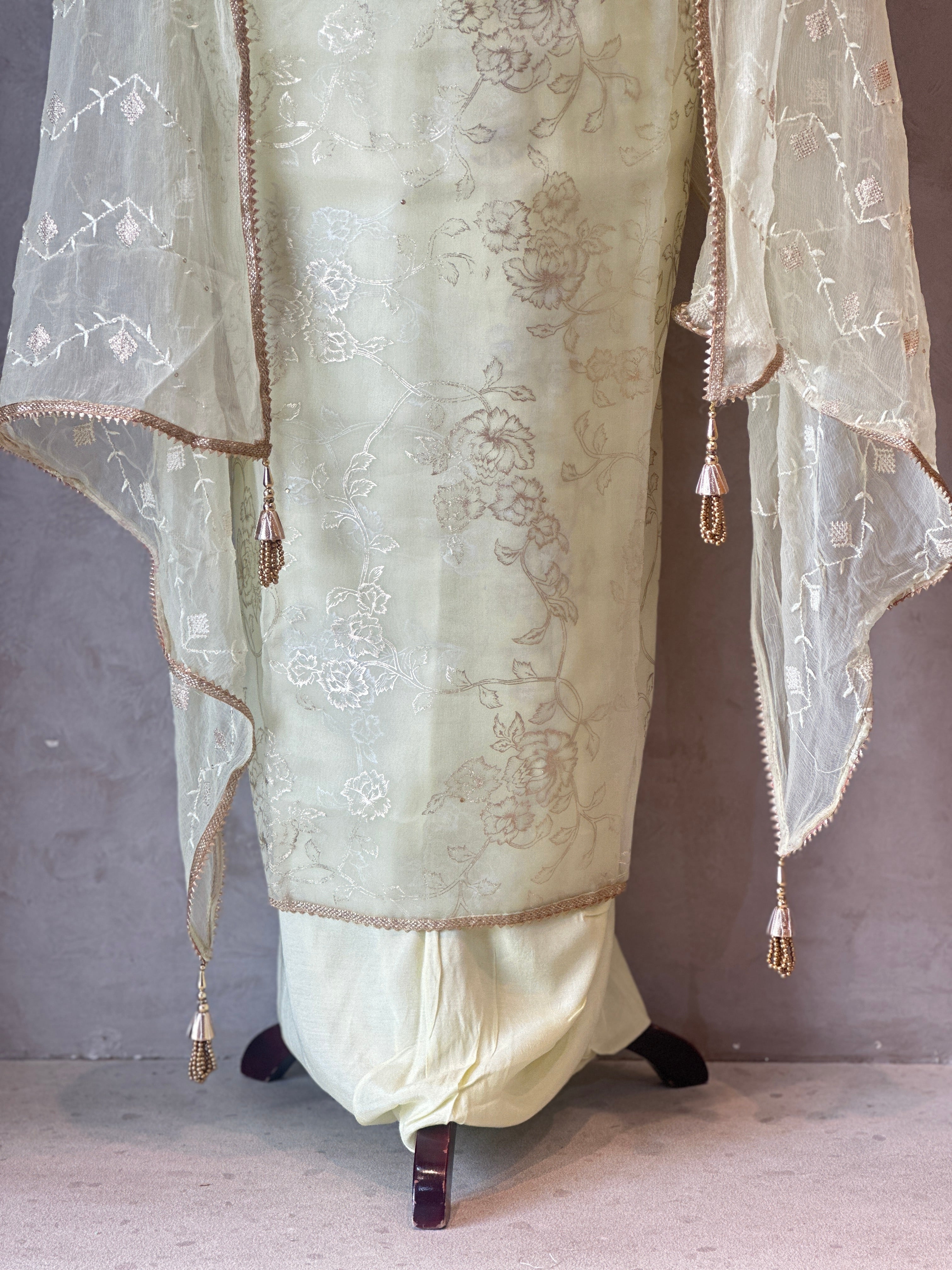 PURE ORGANZA HANDWORK SUIT SET