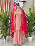 Graceful Plazo Set with Intricate Handwork & Banarasi Dupatta