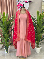 Graceful Plazo Set with Intricate Handwork & Banarasi Dupatta