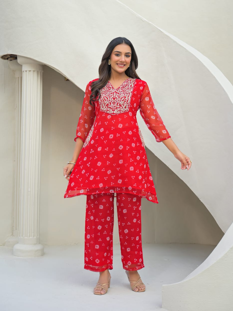 ETHNIC BHANDEJ CO-ORD SET