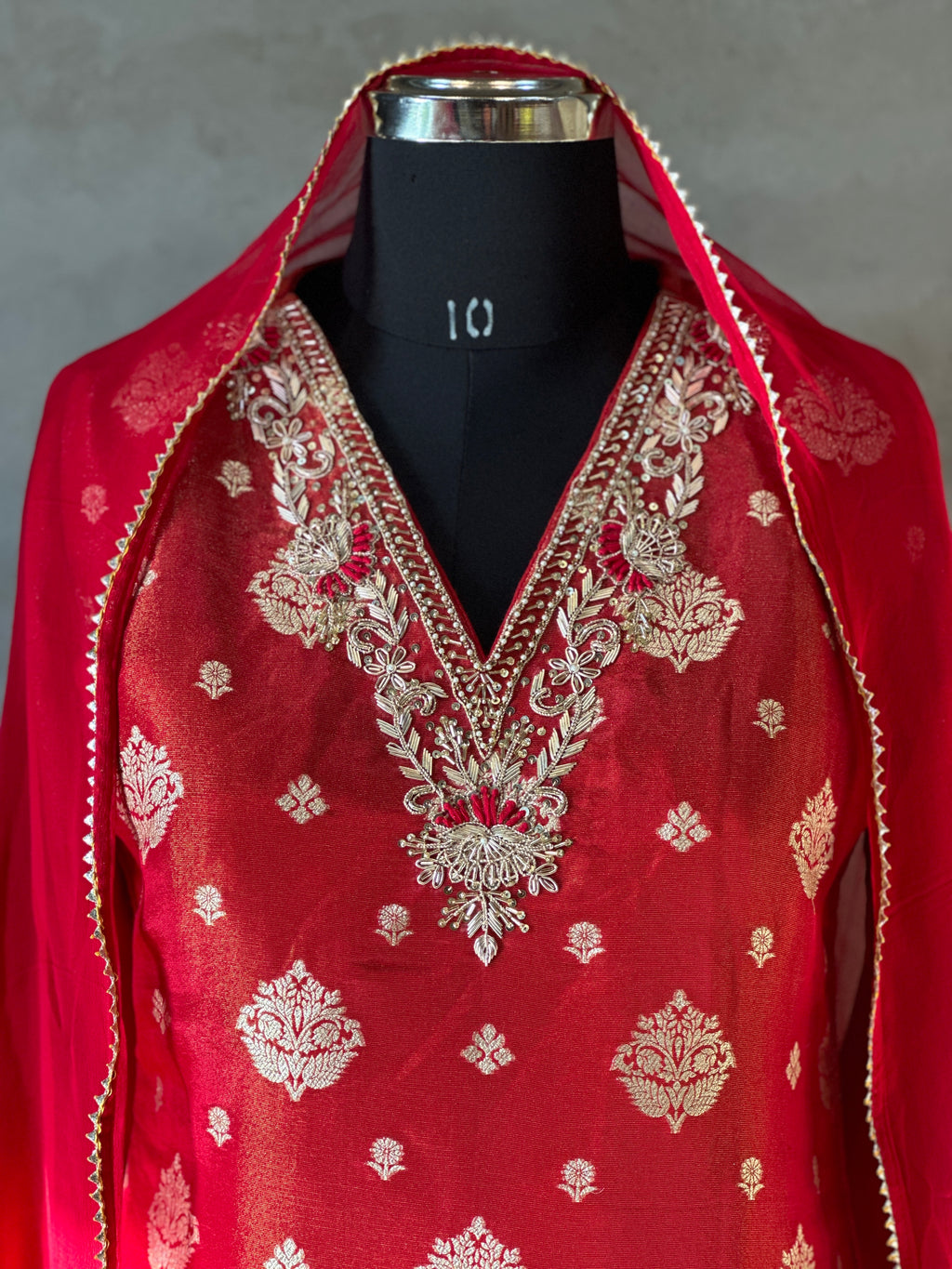 PREMIUM  PLAZO SET WITH ZARDOSI