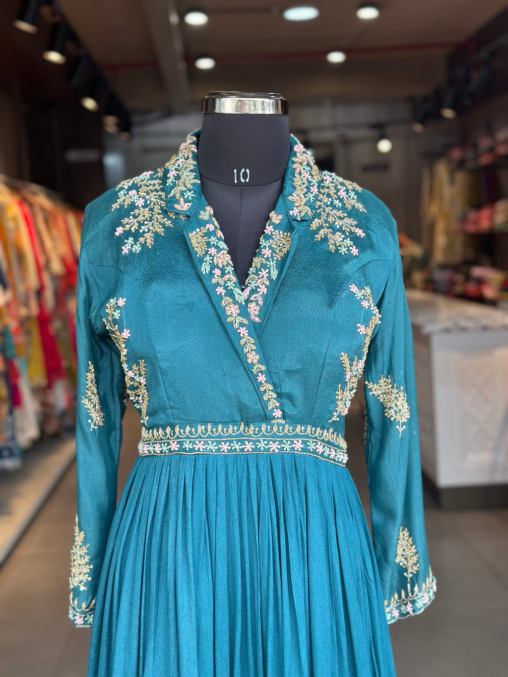 PURE CHINON GOWN IN HANDWORK