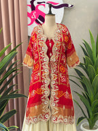 Royal Red Handwork Jacket Lehenga Set