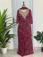 ✨ Traditional Bandhej Handwork Three-Piece Set ✨