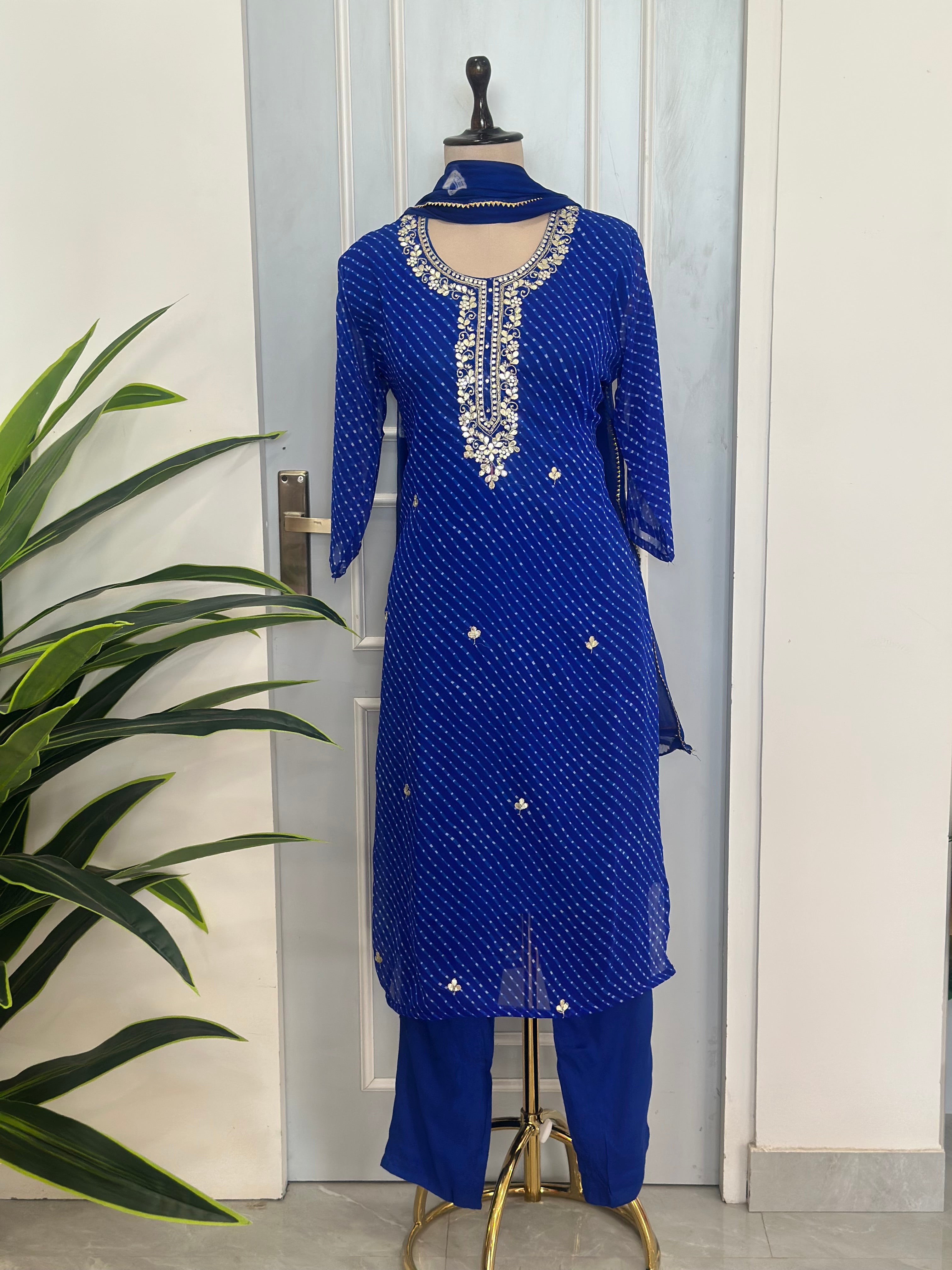Elegant Gota Work Leheriya Suit Set