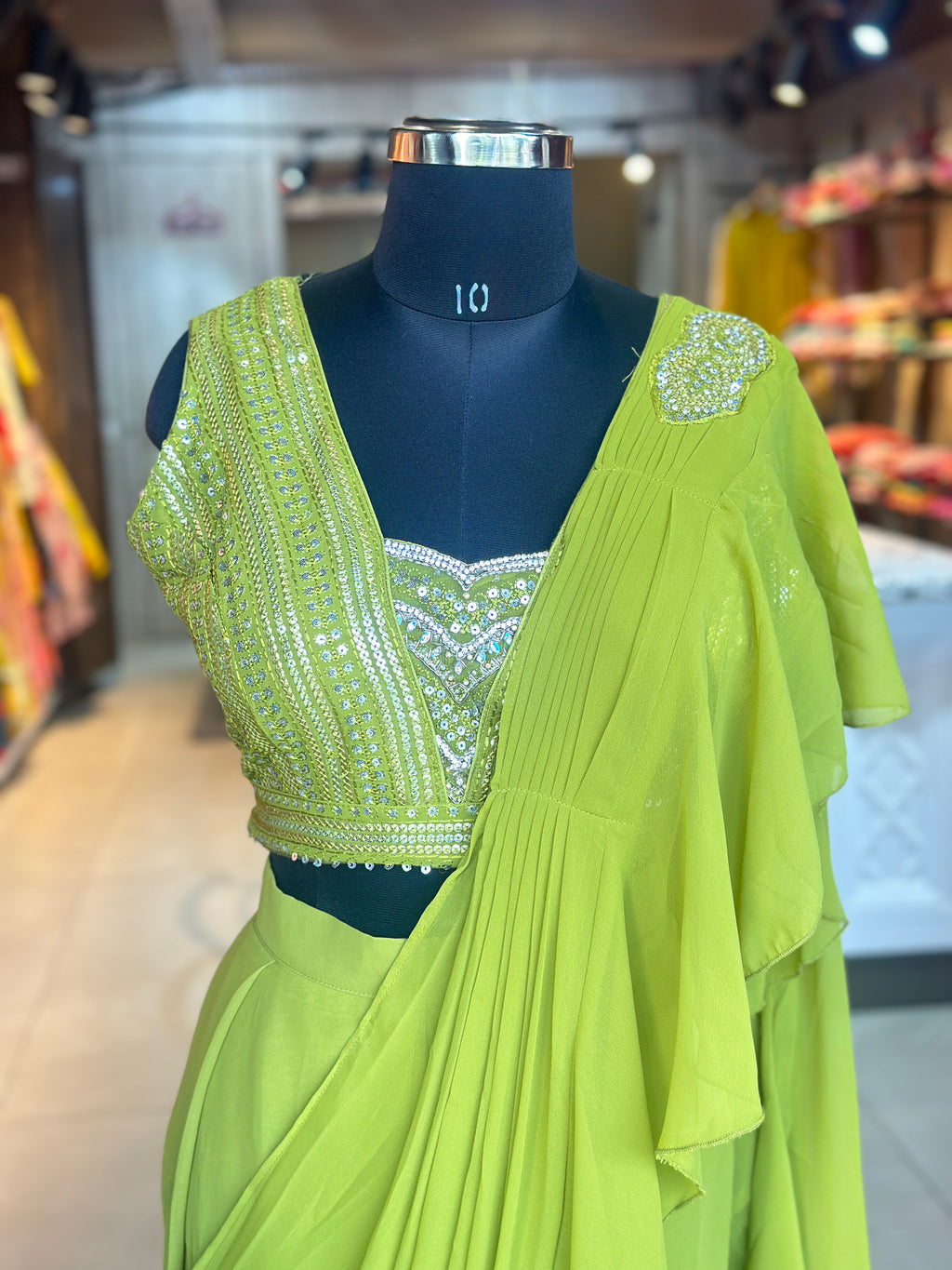 Draping Saree With Heavy Blouse