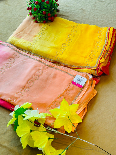 PURE CHIFFON HANDWORK SAREE