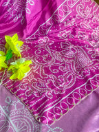 Bhandej handwork saree