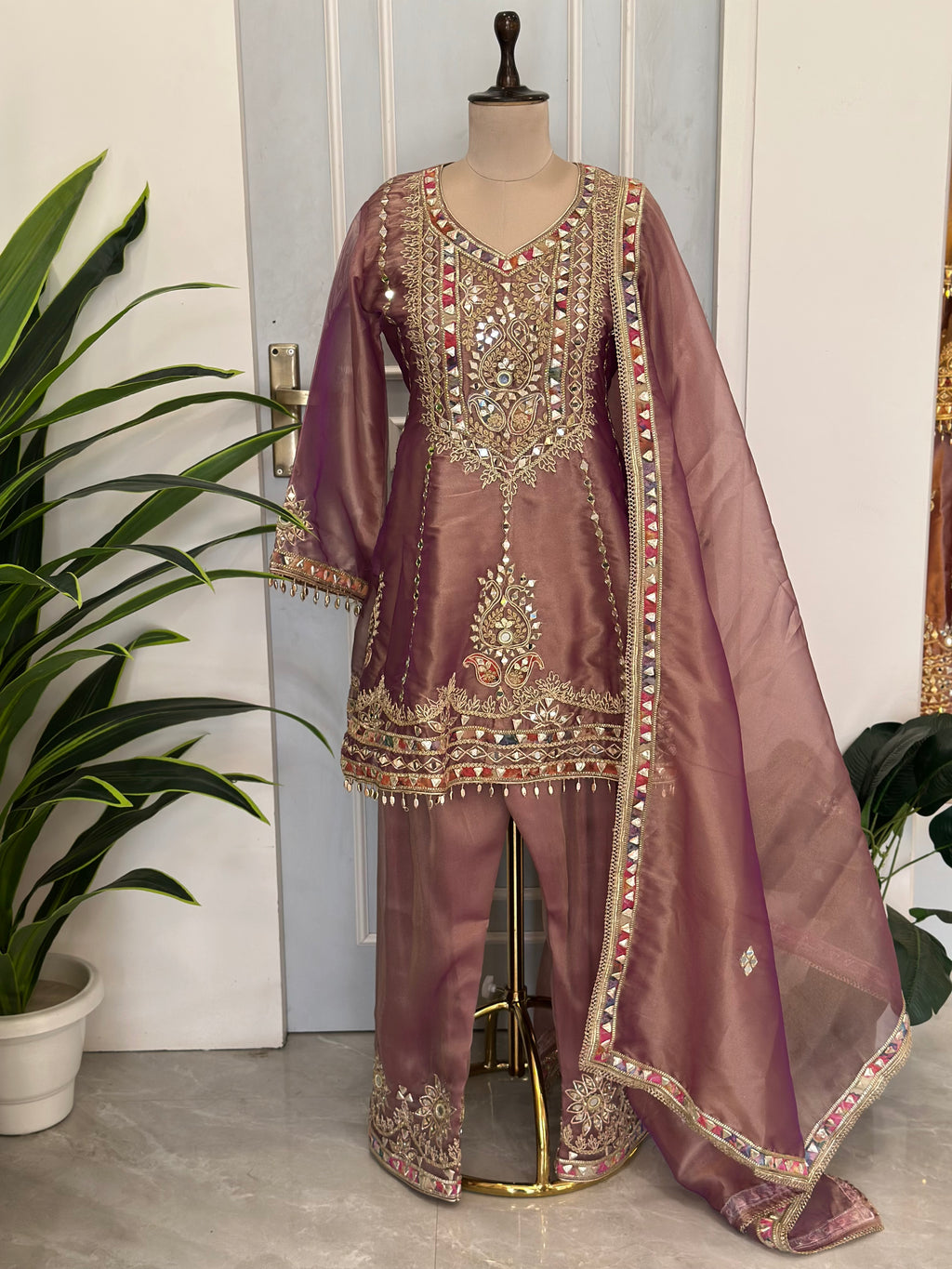 Designer Mirror Work Suit Set