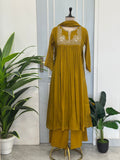 Beautiful Anarkali In Pure Mal Chanderi With Handwork