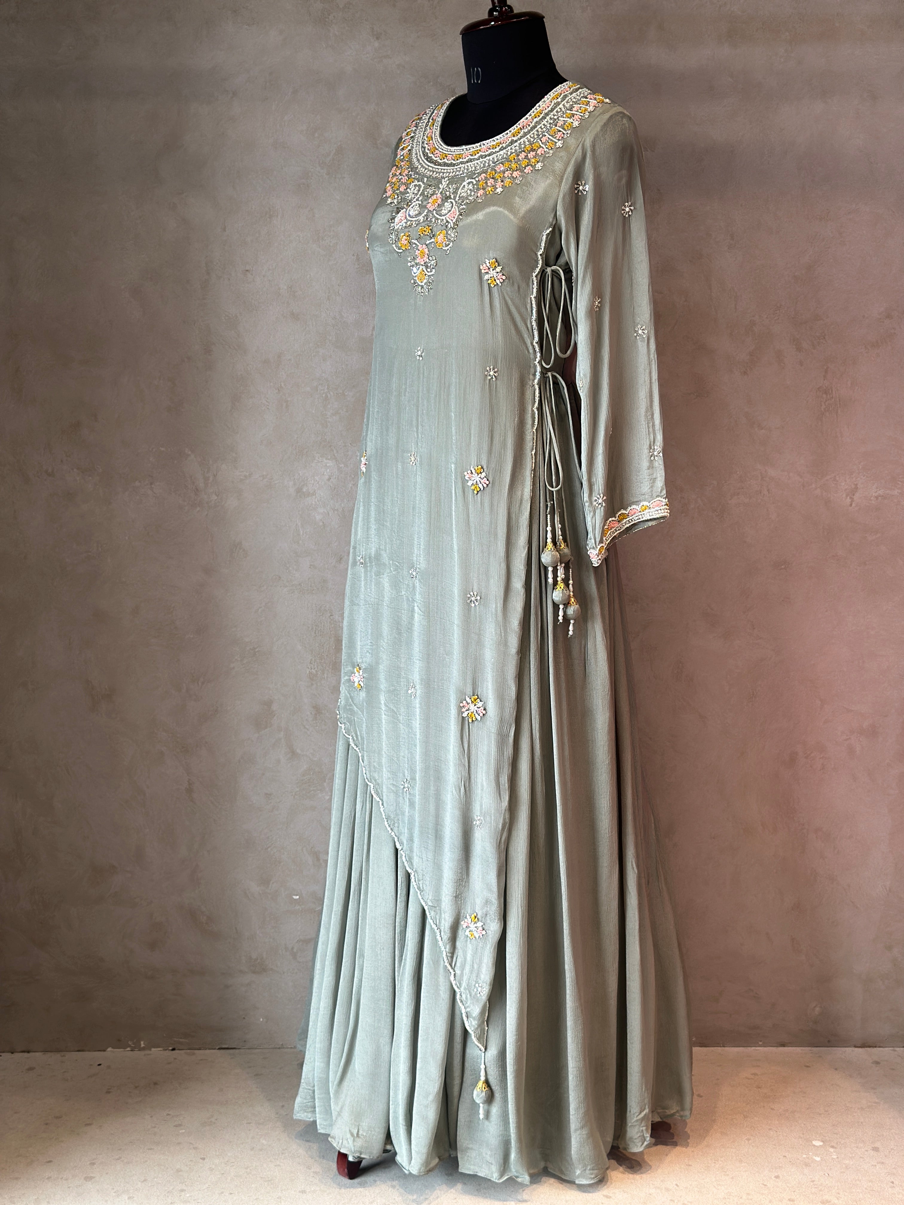 PURE CHINON HANDWORK GOWN