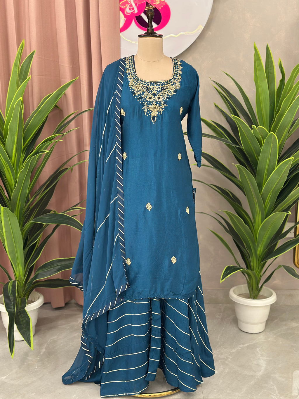 Flared Plazo Set With Handwork