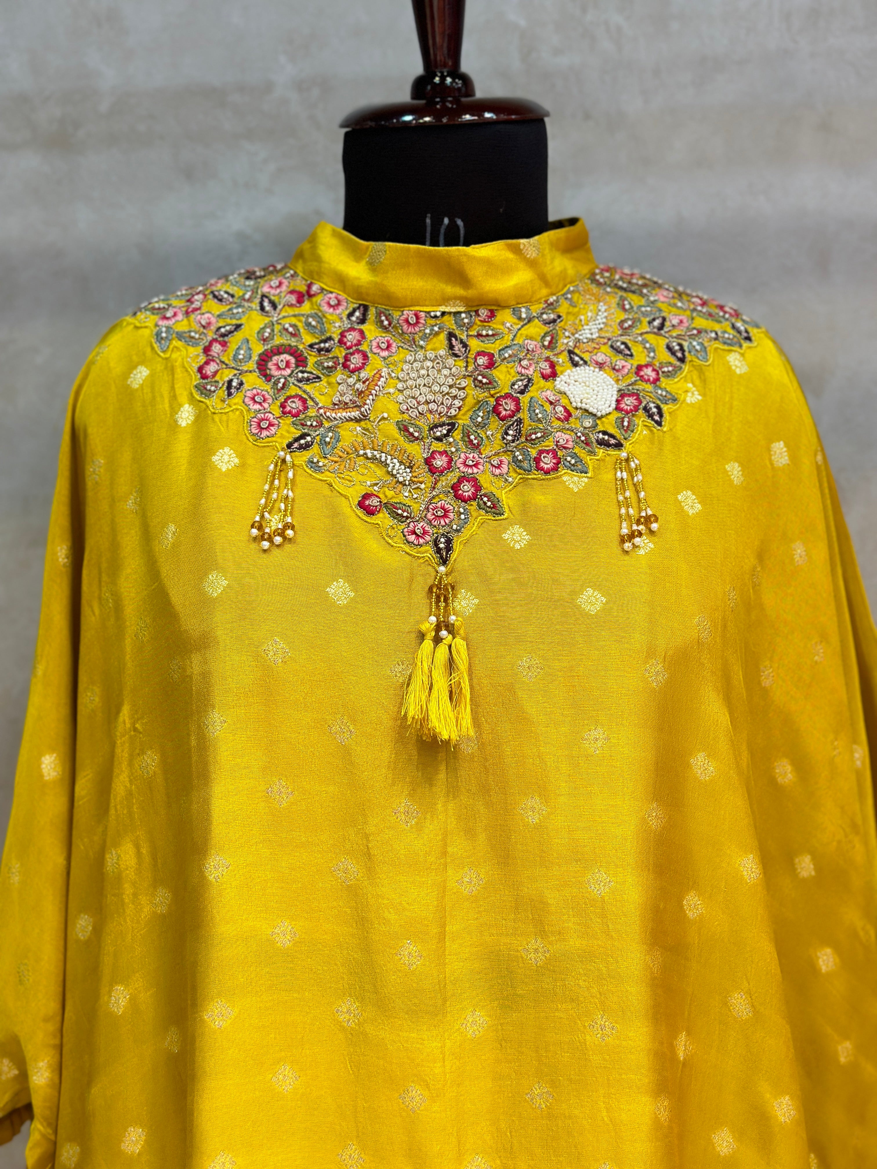 FLORAL HANDWORK KAFTAN SET