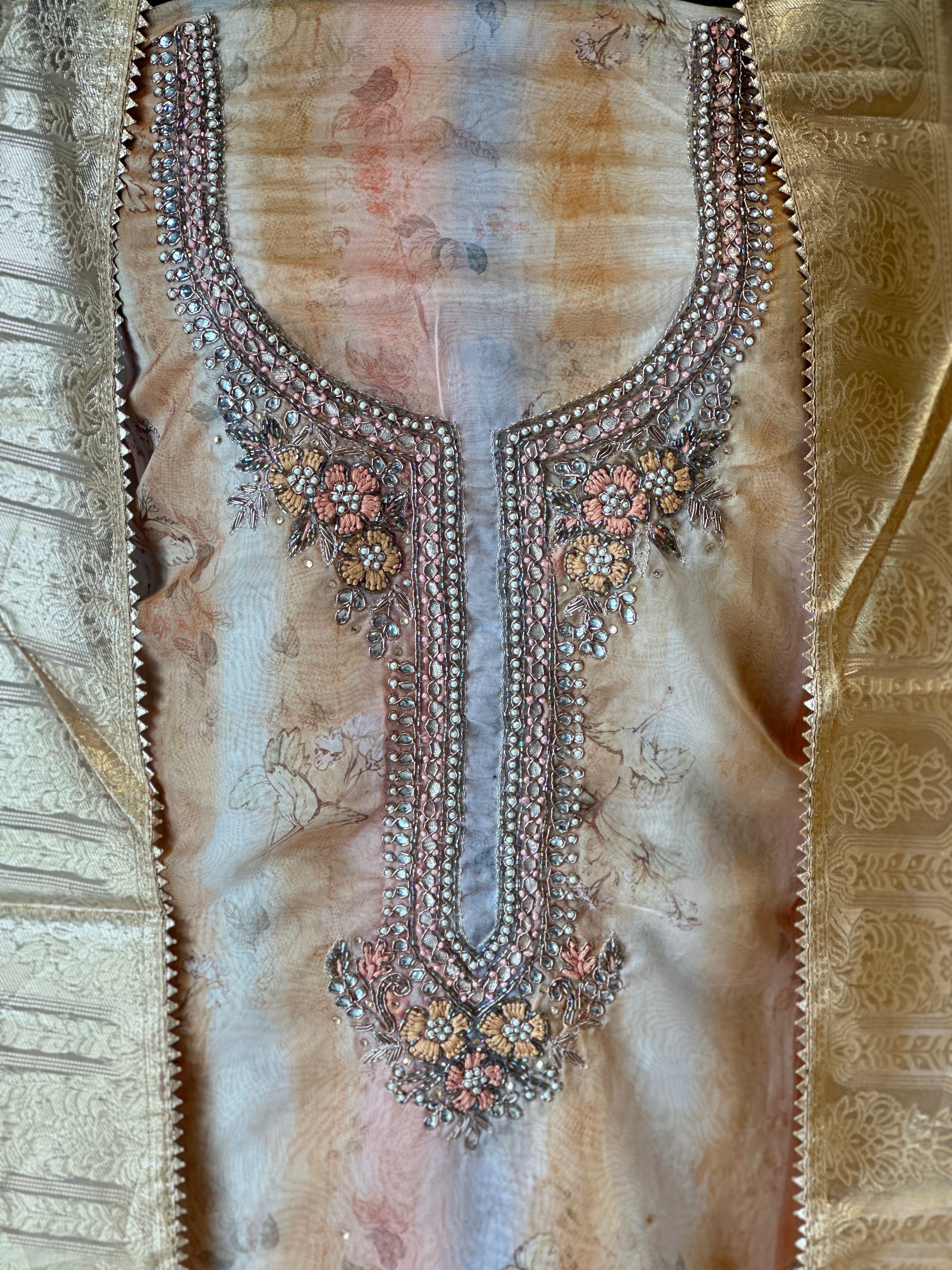 PURE ORGANZA HANDWORK SUIT SET