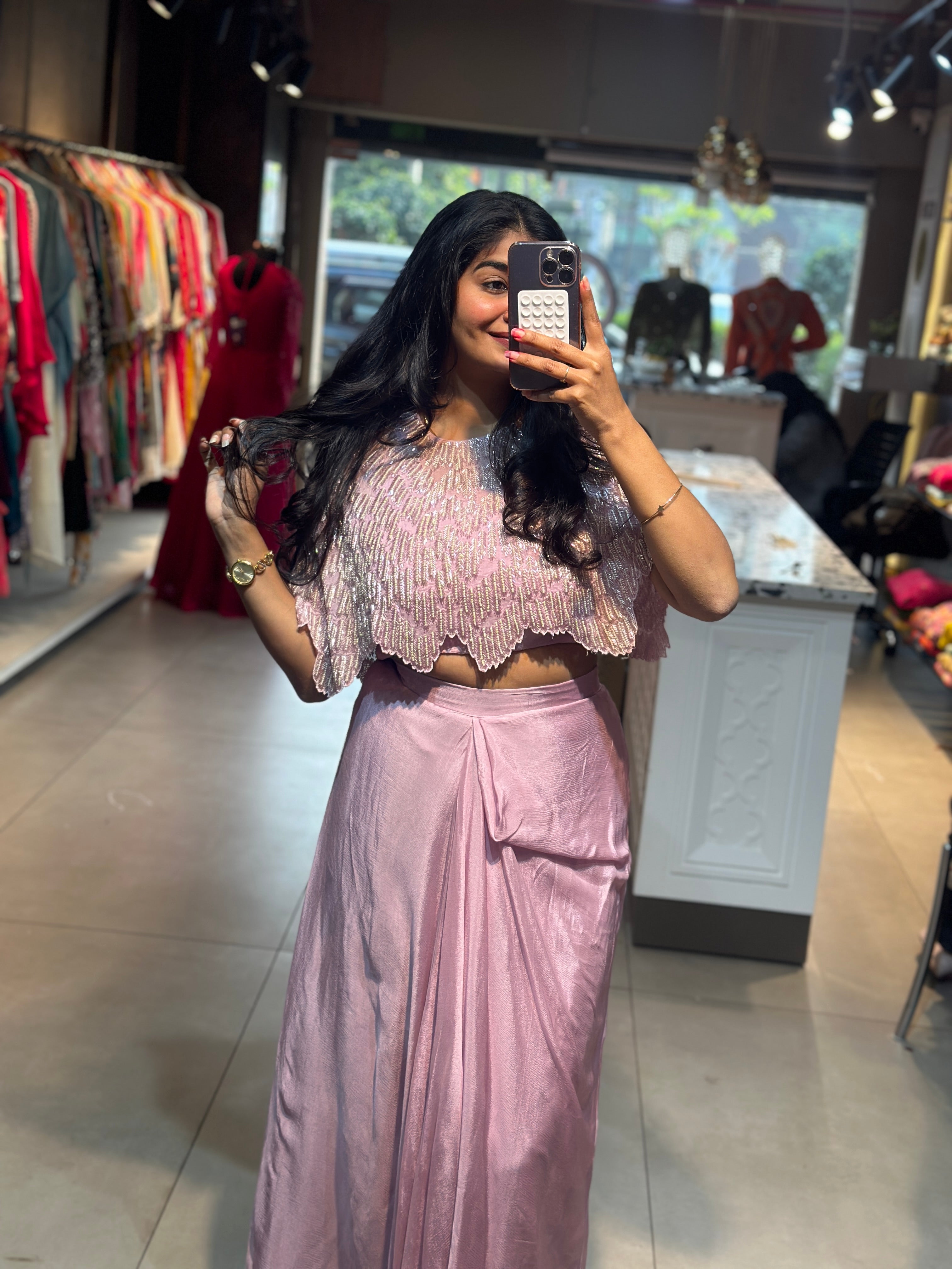 INDO-FUSION SKIRT SET IN HANDWORK