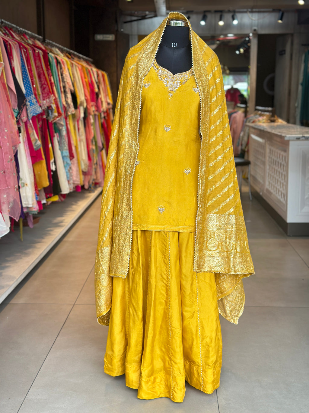 BEAUTIFUL ZARDOSI HANDWORK SKIRT SET