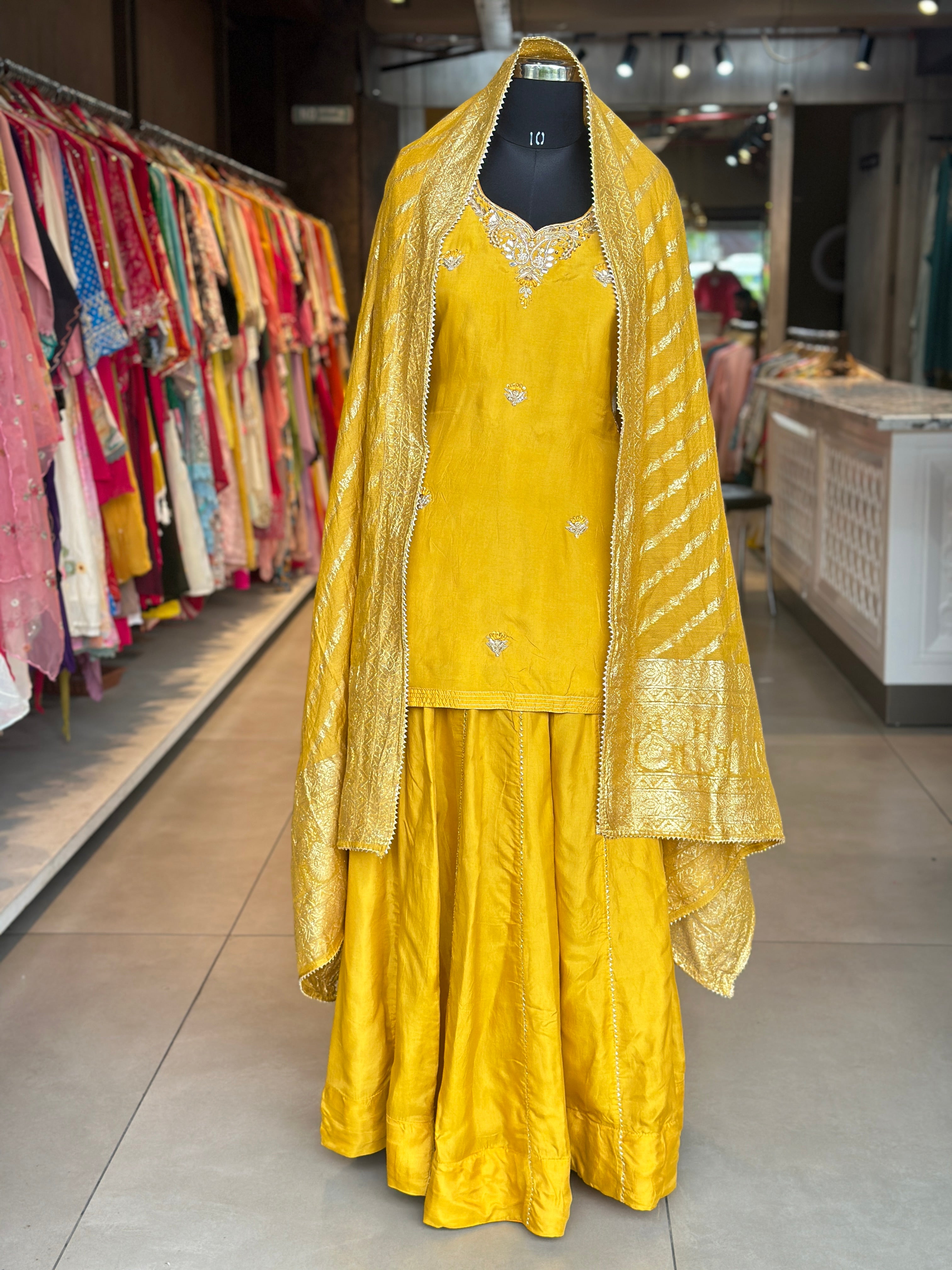 BEAUTIFUL ZARDOSI HANDWORK SKIRT SET