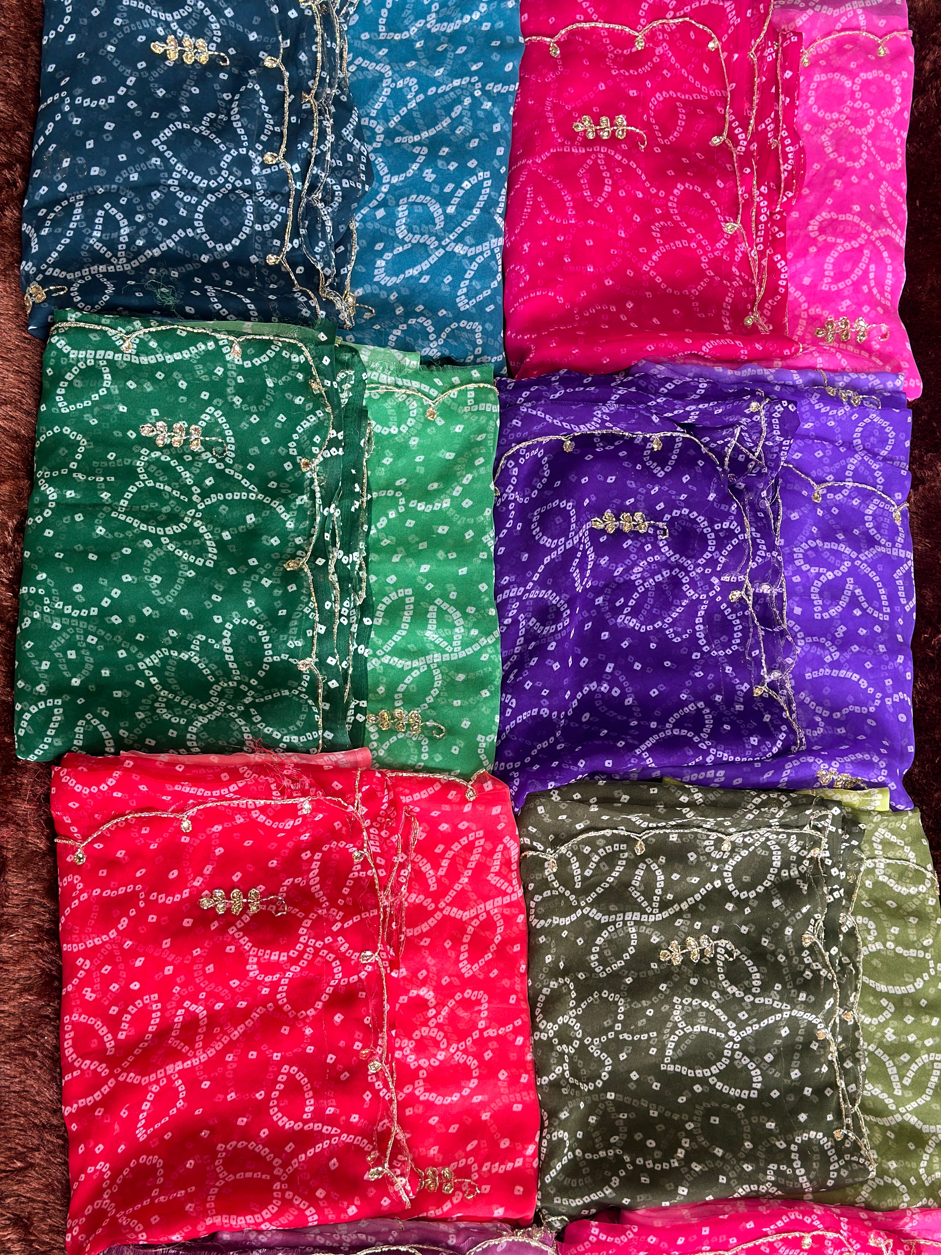 OMBRÉ BHANDEJ HANDWORK SAREE