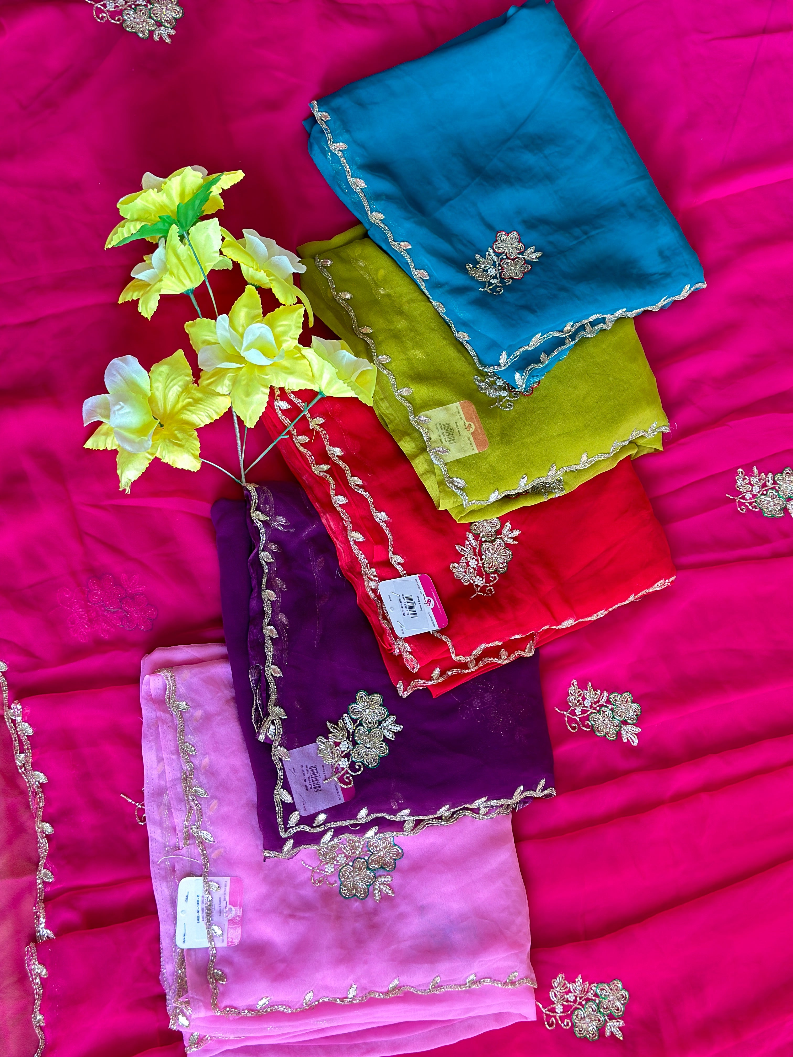 KARWACHOUTH SPECIAL BEAUTIFUL HANDWORK SAREE