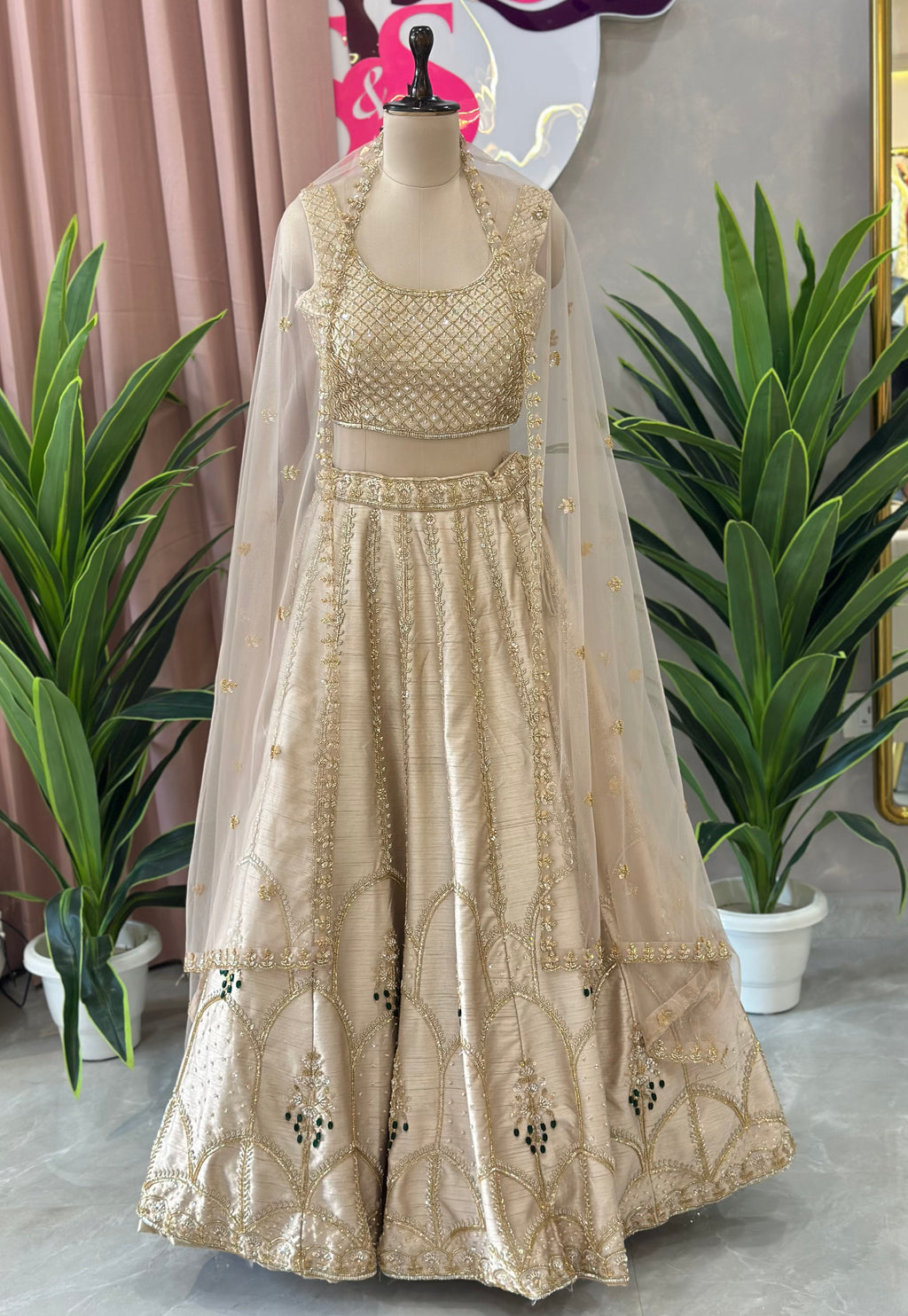 Elegant Layered Lehenga with Rich Traditional Handwork