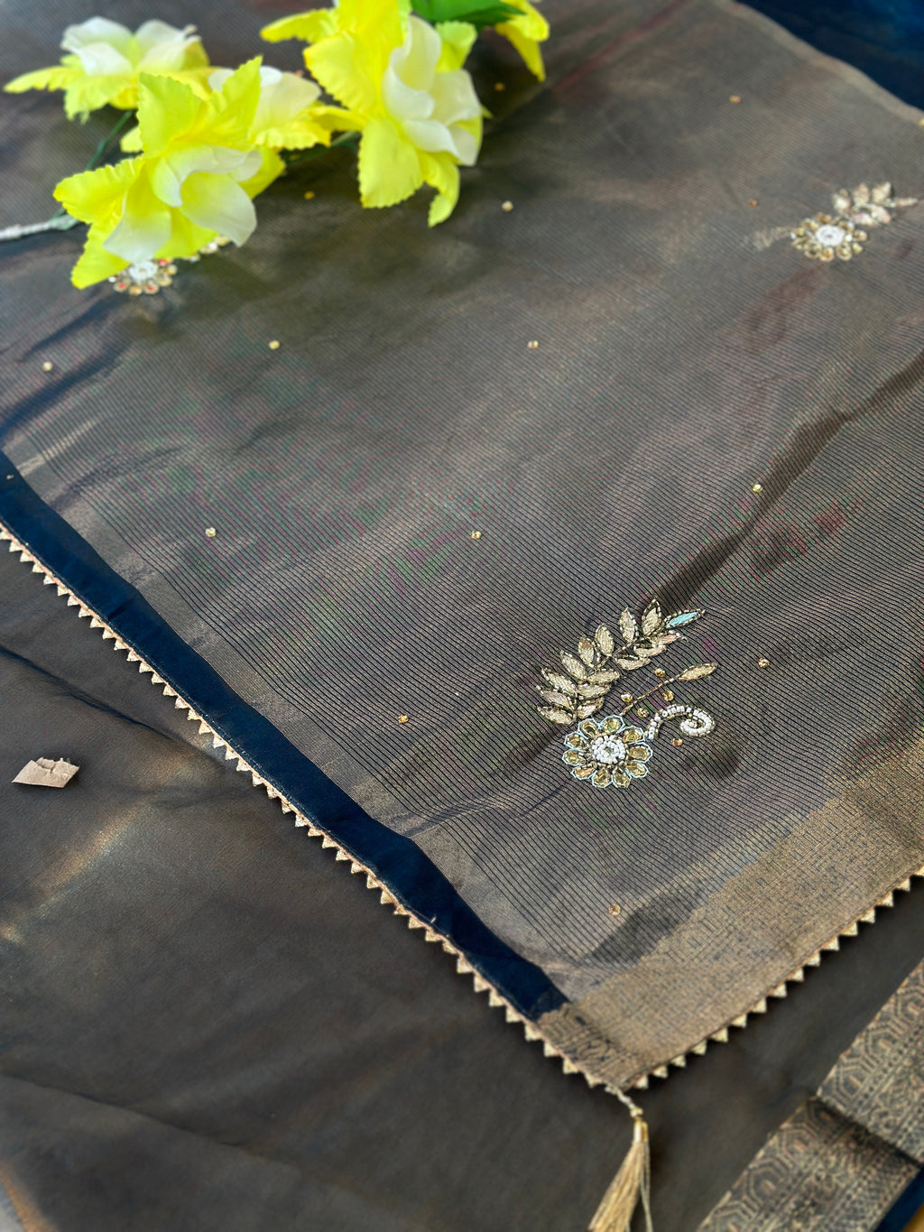 ORGANZA SAREE WITH PREMIUM HANDWORK