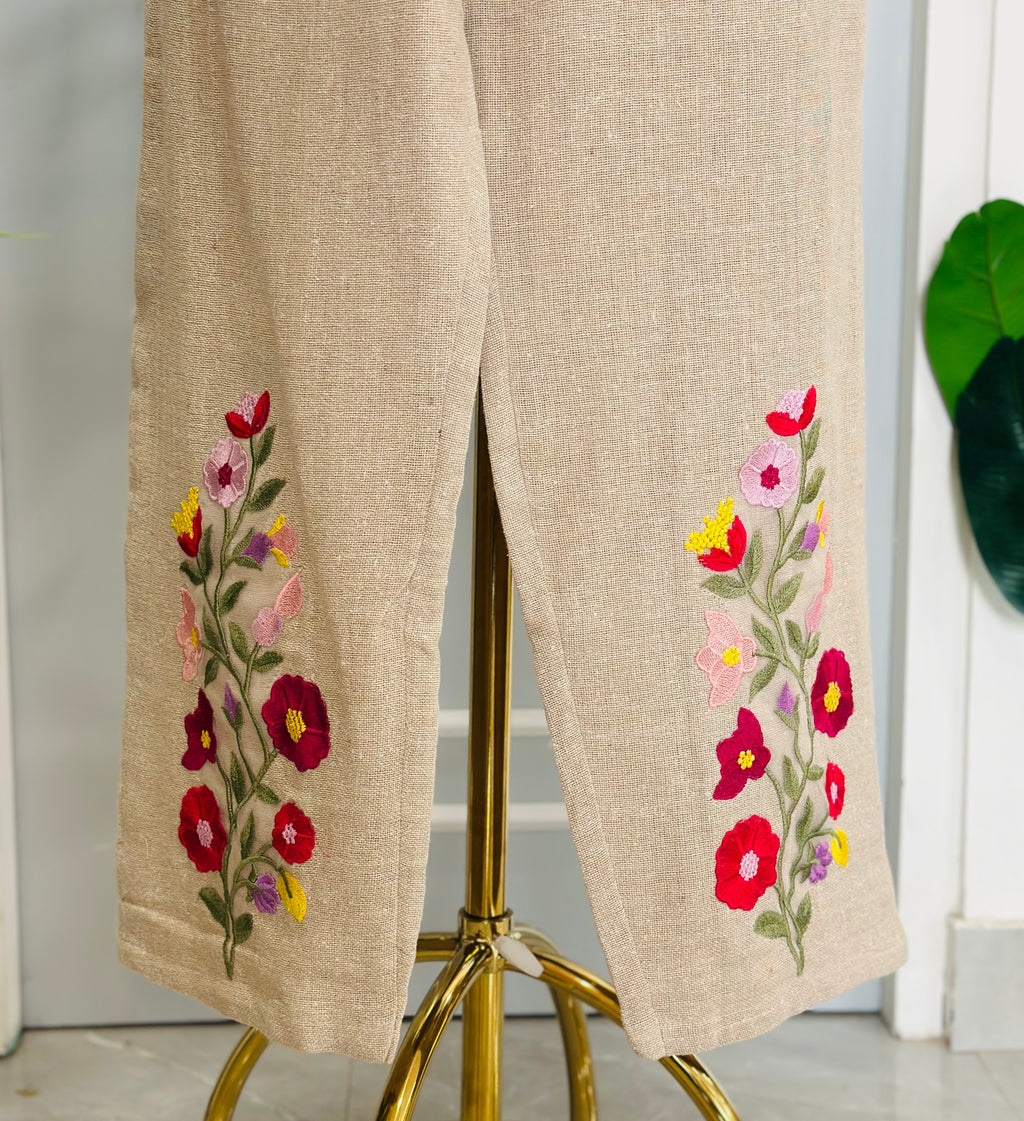 Beautiful Embroidered Jute Co-Ord Set