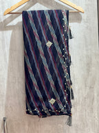 PURE CHIFFON HANDWORK LAHARIYA SAREE