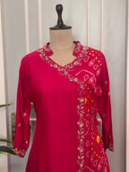 Traditional Bandhani Angrakha Kurta Set with Dupatta ✨