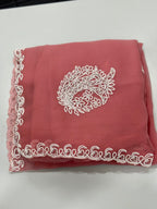 BEAUTIFUL PEARLS HANDWORK CHIFFON SAREE