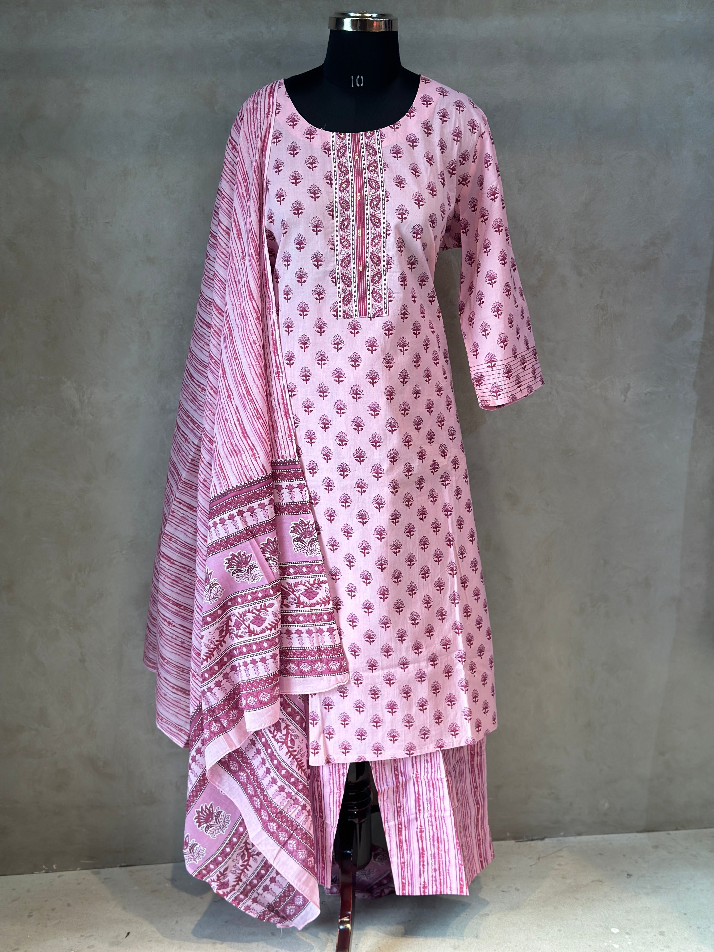THREE PIECE COTTON SUIT SET