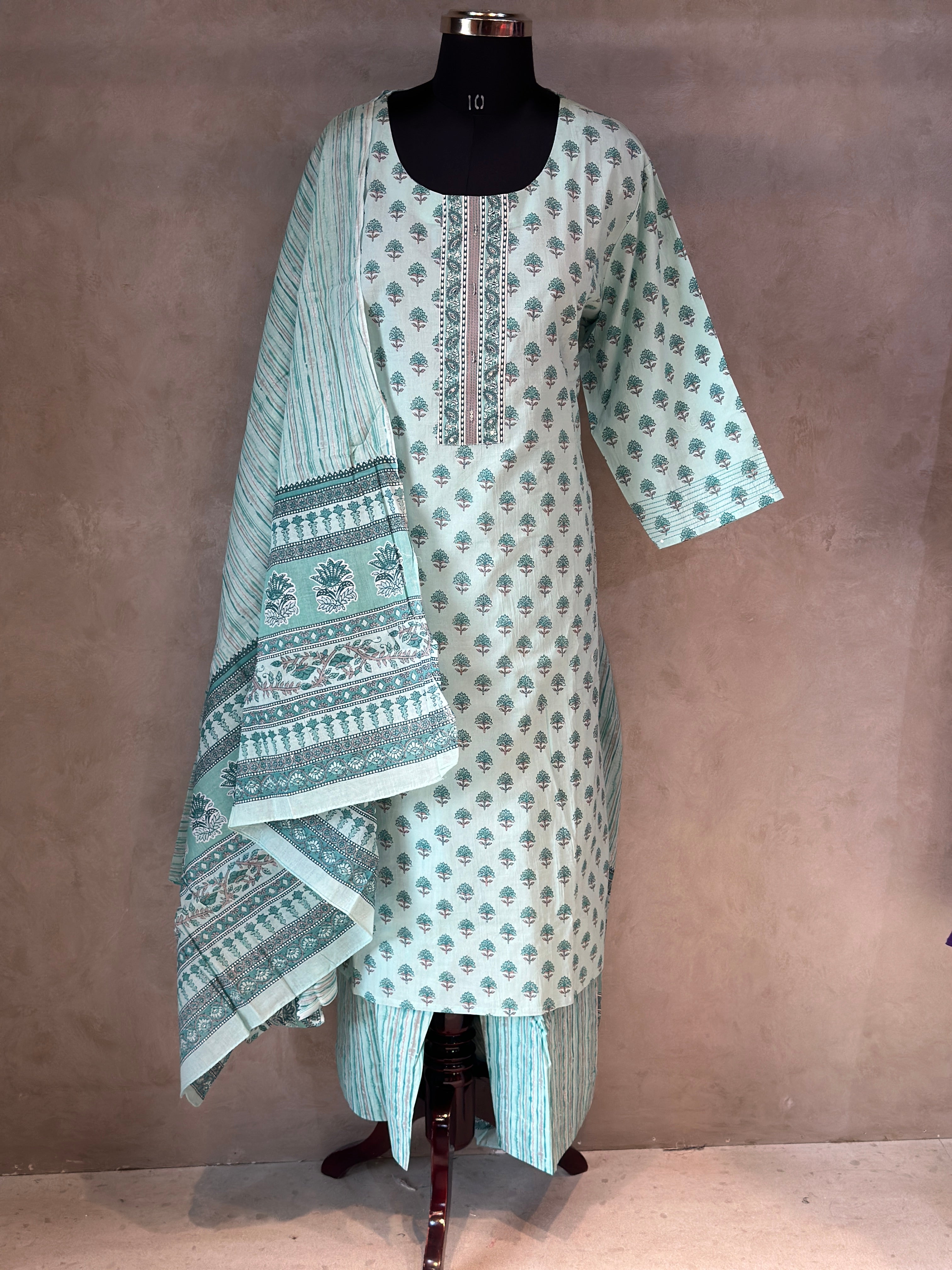 THREE PIECE COTTON SUIT SET