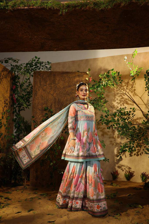 Printed Sharara Set