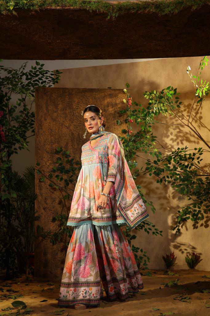 Printed Sharara Set