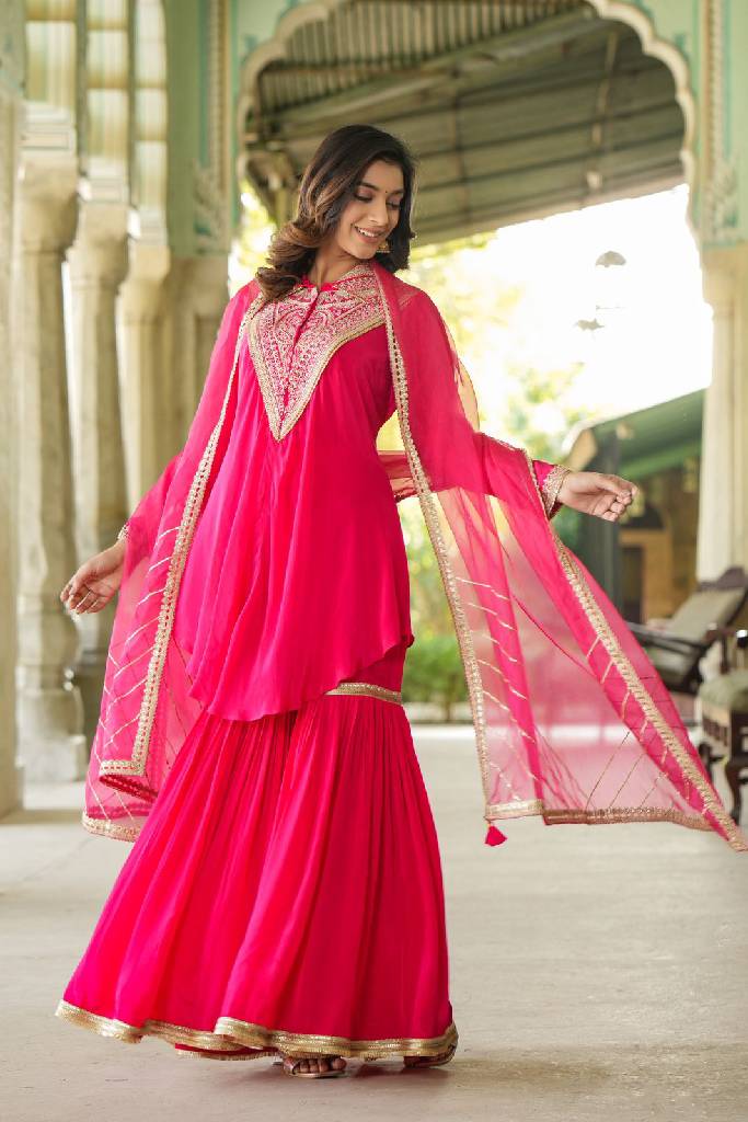 Muslin Shrara Handwork Set