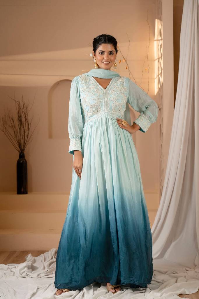 Pure Chinon Handwork Long Gown