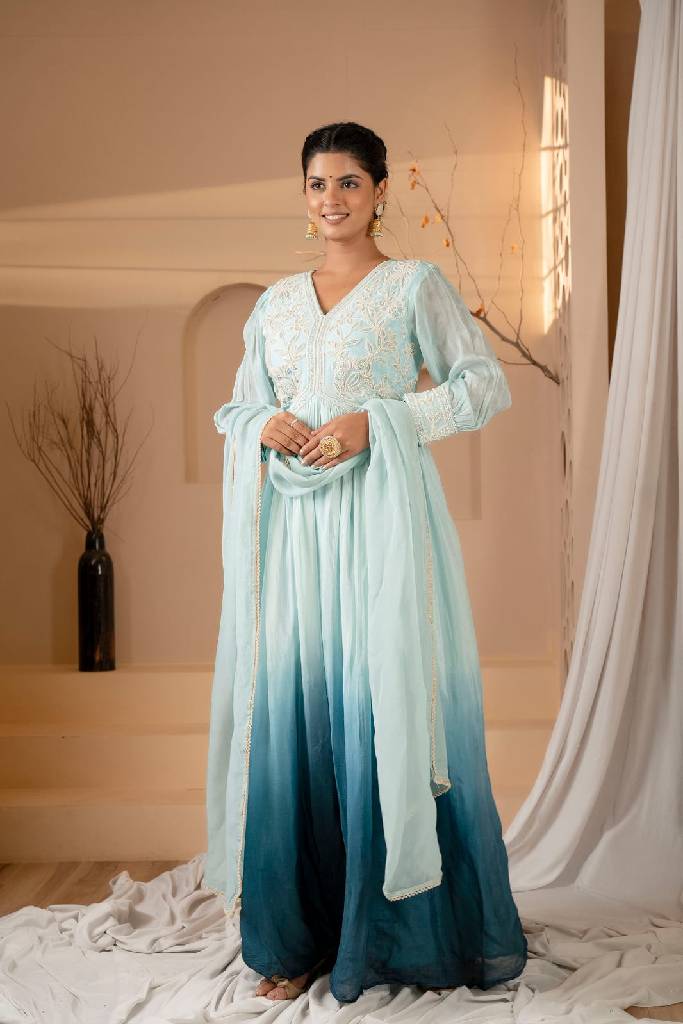 Pure Chinon Handwork Long Gown