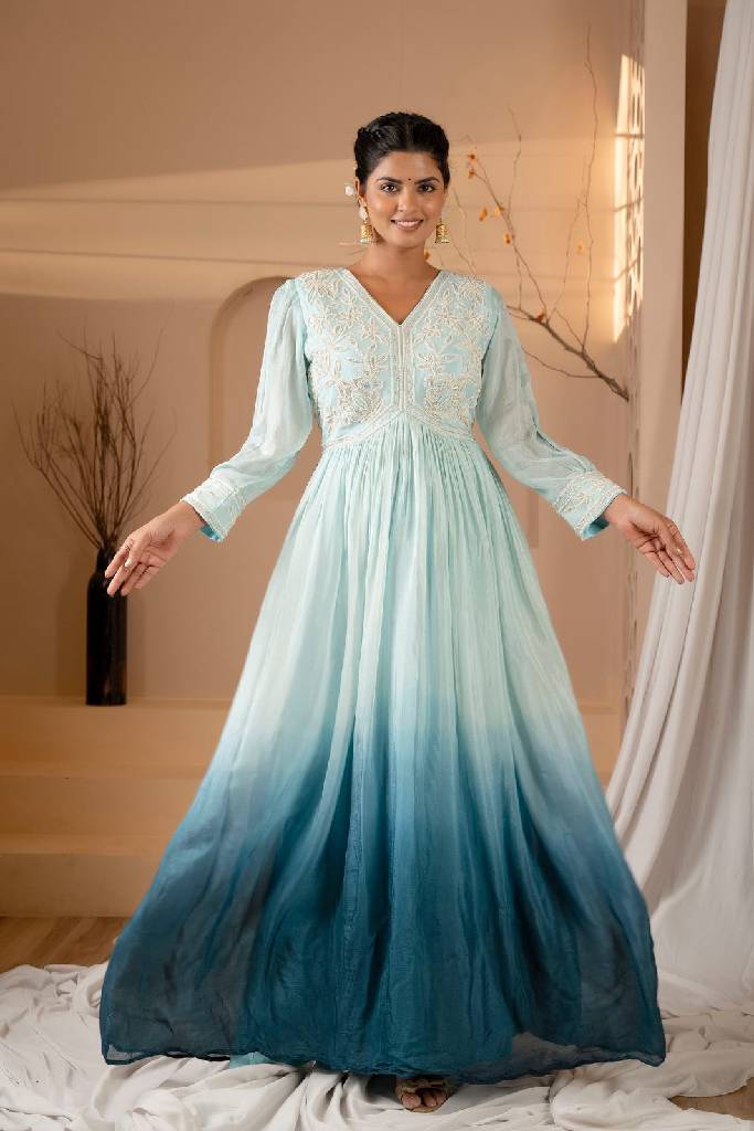 Pure Chinon Handwork Long Gown