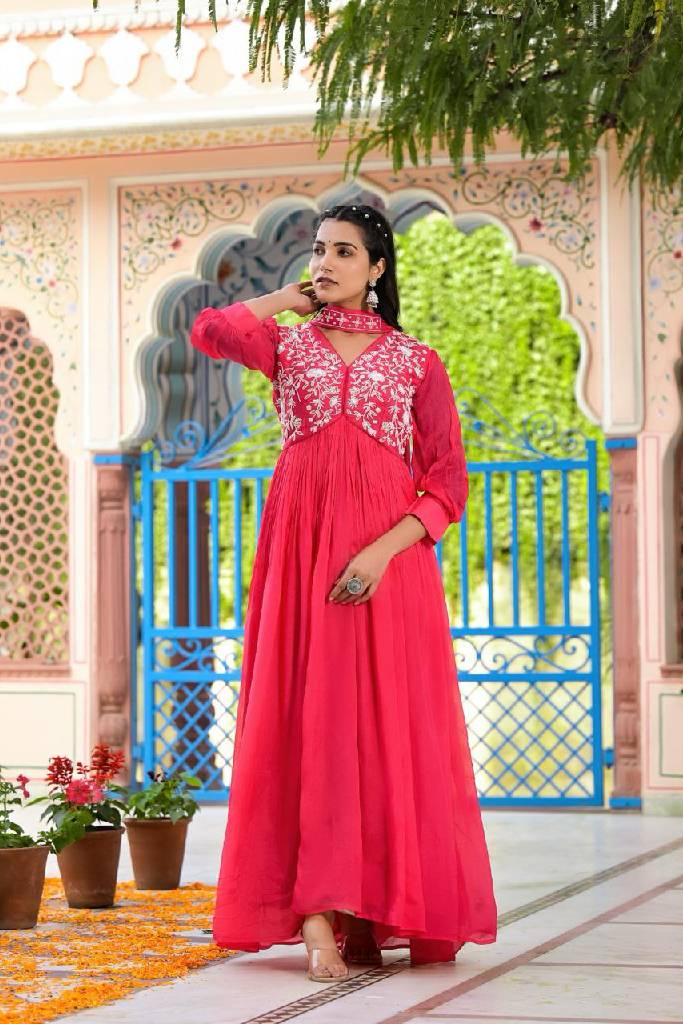 Handwork Long Gown Set