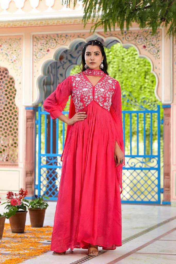 Handwork Long Gown Set