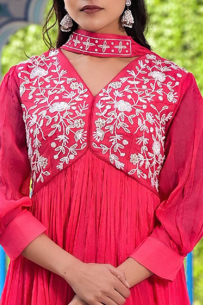 Handwork Long Gown Set