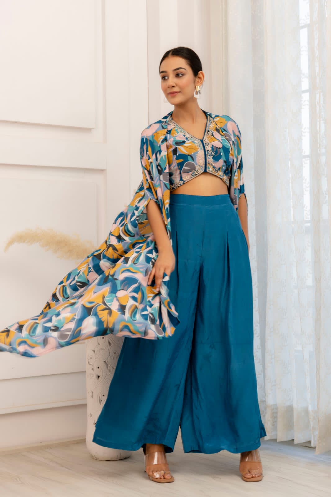 PLAZO SET WITH SHRUG SET
