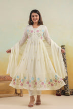 BEAUTIFUL EMBROIDERED MUL ANARKALI SUIT SET