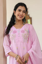 BEAUTIFUL EMBROIDERED MUL ANARKALI SUIT SET