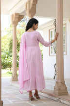 BEAUTIFUL EMBROIDERED MUL ANARKALI SUIT SET
